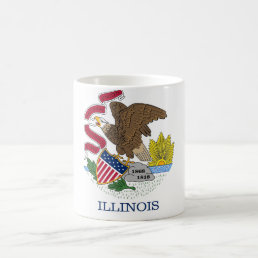 Mug with Flag of Illinois State - USA