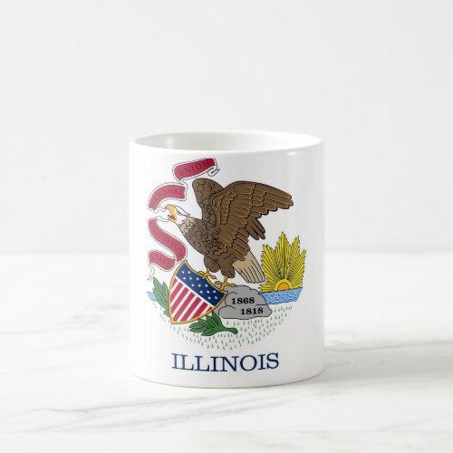 Mug with Flag of Illinois State _ USA