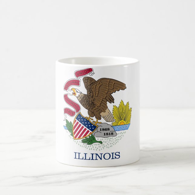 Mug with Flag of Illinois State - USA (Center)
