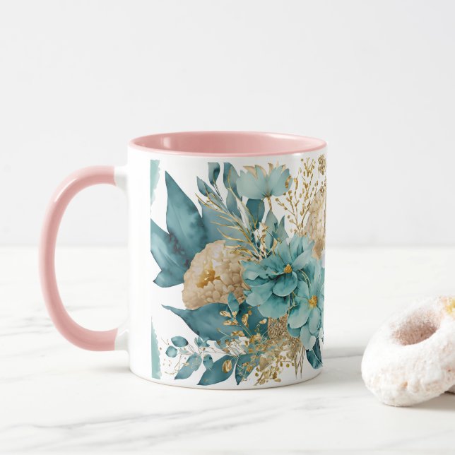 Mug with flowers (With Donut)