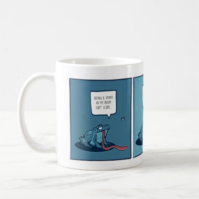 Mug with frog and spider comic (Left)