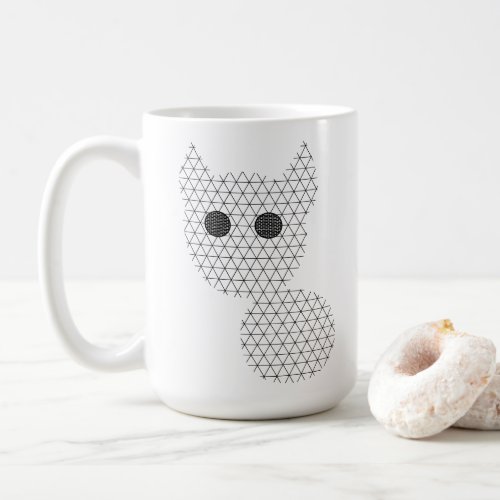 Mug with geometric  cat design