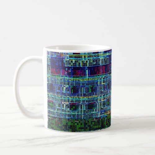 Mug With Glitchy Grid Pattern