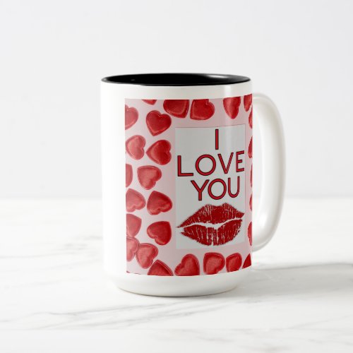 Mug with hearts and I Love You