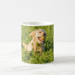 Mug with Image of Golden Retriever in Field