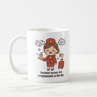 Mug with kawaii stewardess