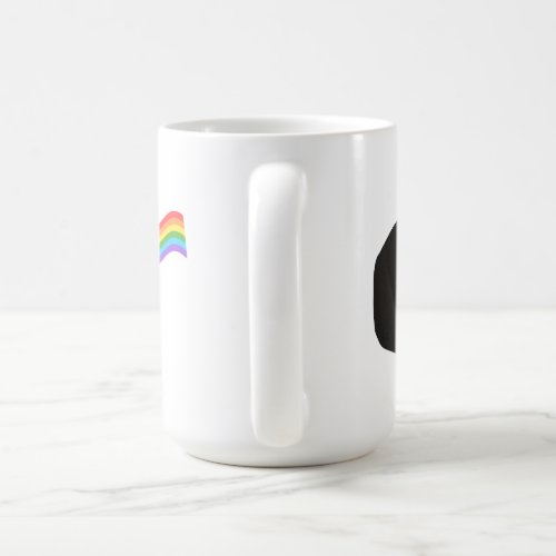 Mug with lgbt pride flag and funny bird