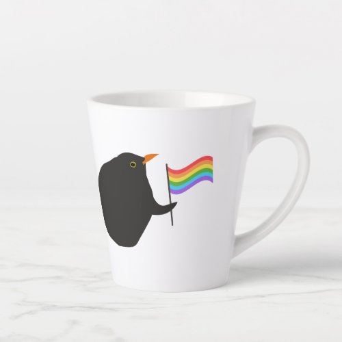 Mug with lgbtrainbow flag with funny bird