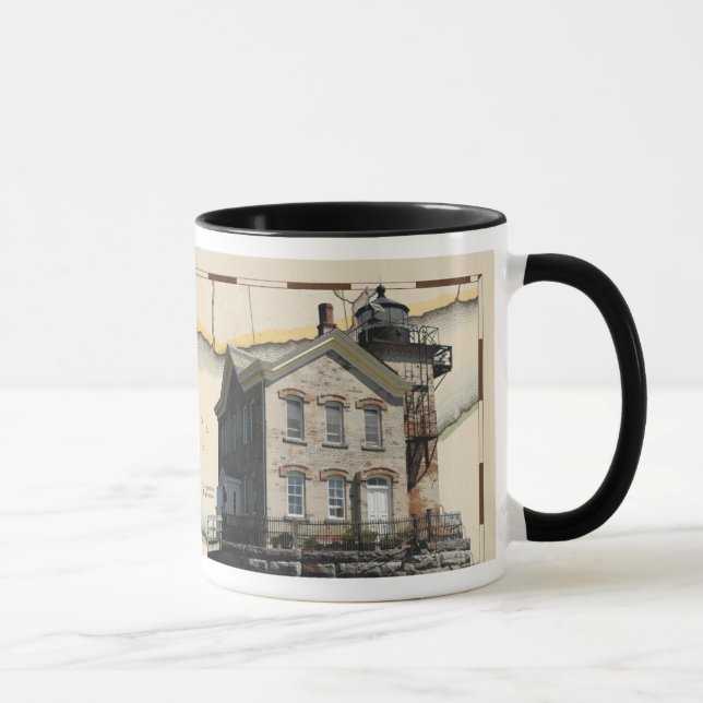 Mug with lighthouses 1, Hudson-Athens & Saugerties (Right)