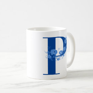 Mug With Monogram Floral Letter P