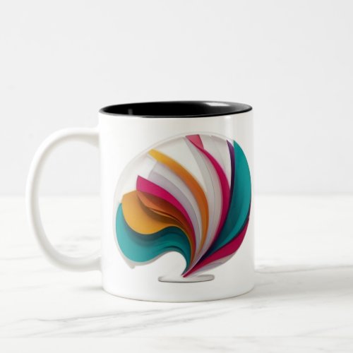 Mug with multi color designs