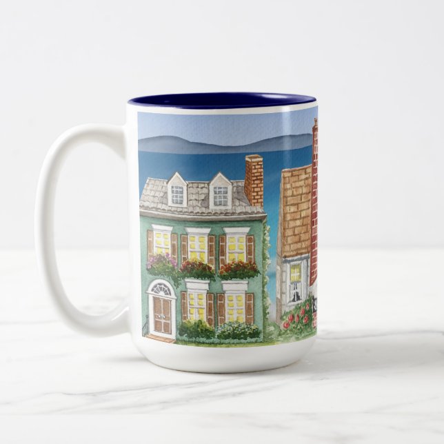 Mug with Nice Looking Homes on the Beach (Left)