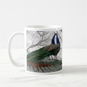 Mug with Peacock illustration