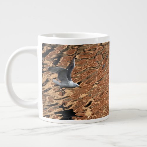 Mug with Photo of Seagull over Water Reflections