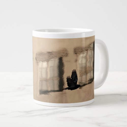 Mug with pigeon flying over the Motława canal