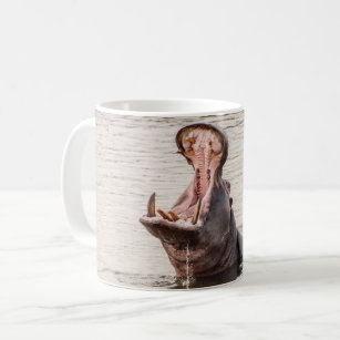 Mug with Portrait of Hippo Yawning