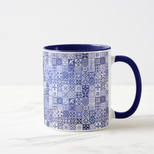 Mug with Portugese Tiles Pattern _ Azulejos