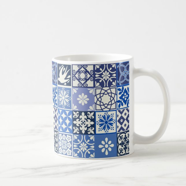 Mug with Portugese Tiles Pattern - Azulejos (Right)
