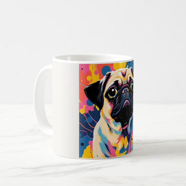 Mug with Pug design (Front Left)