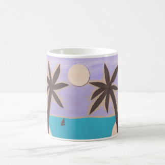 Mug with Silhouetted Palms Against a Lavender Sky