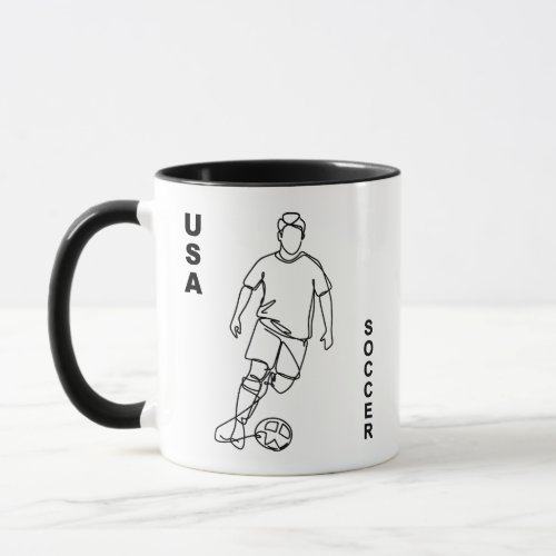 Mug With Soccer Line Art Image Fine Art 10