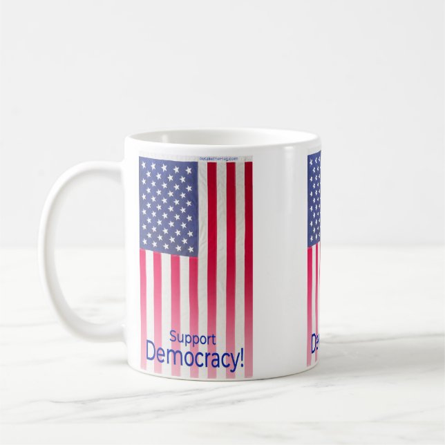 Mug with "Support Democracy" Flag message (Left)