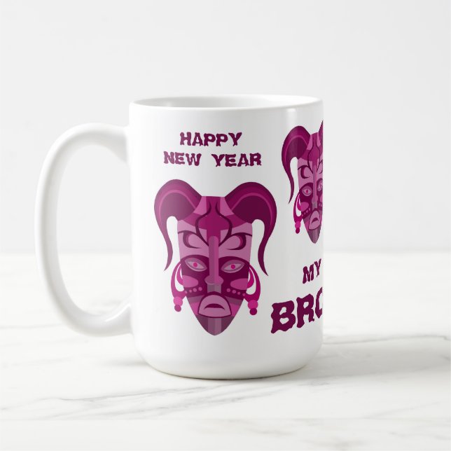 MUG WITH TARDITIONAL MASK ART (Left)