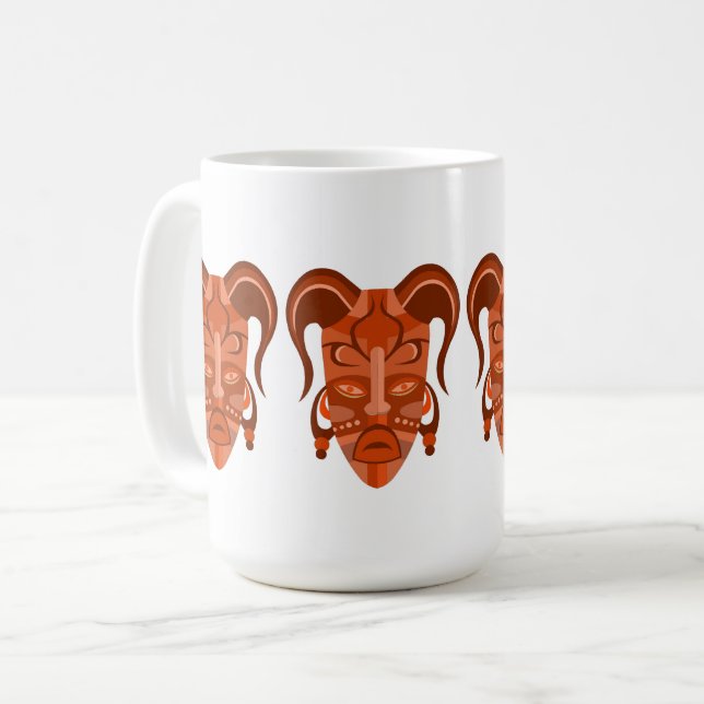 MUG WITH TARDITIONAL MASK ART (Front Left)