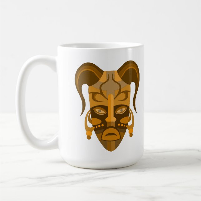 MUG WITH TARDITIONAL MASK ART (Left)