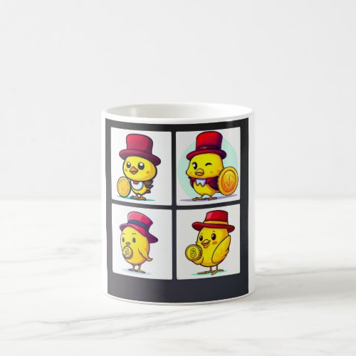 Mug with yellow birds design holding Crypto 