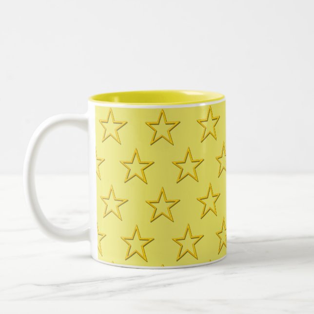 Mug - Yellow Stars on Pale Yellow (Left)