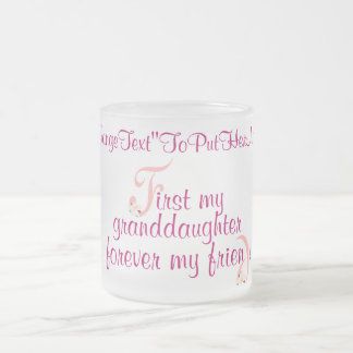 mugElegance_First My Granddaughter Frosted Glass Coffee Mug