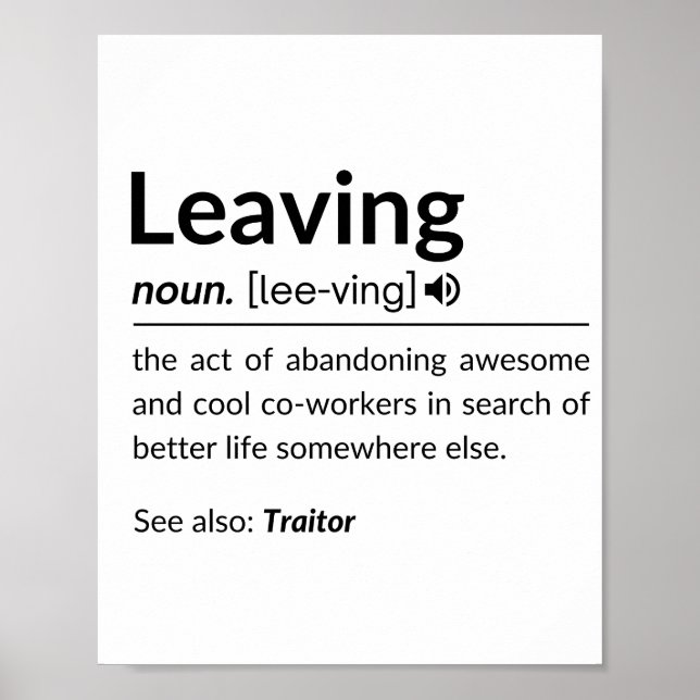 Mugfunny coworker leaving coffee mug poster (Front)