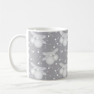 Mugg with Christmas tree balls, grey Coffee Mug