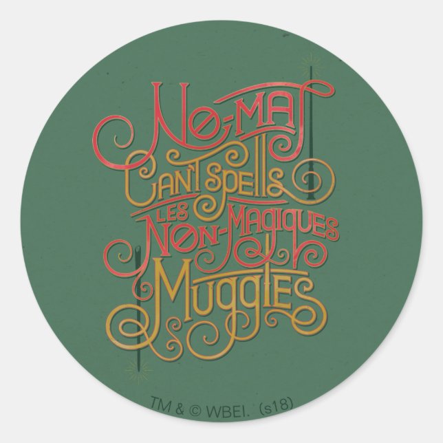 MUGGLE™ Localized Translations Graphic Classic Round Sticker (Front)