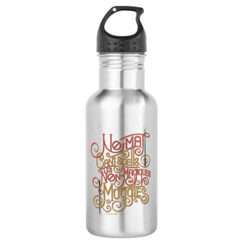 MUGGLE Localized Translations Graphic Stainless Steel Water Bottle