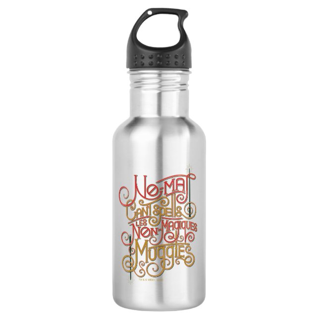 MUGGLE™ Localized Translations Graphic Stainless Steel Water Bottle (Front)