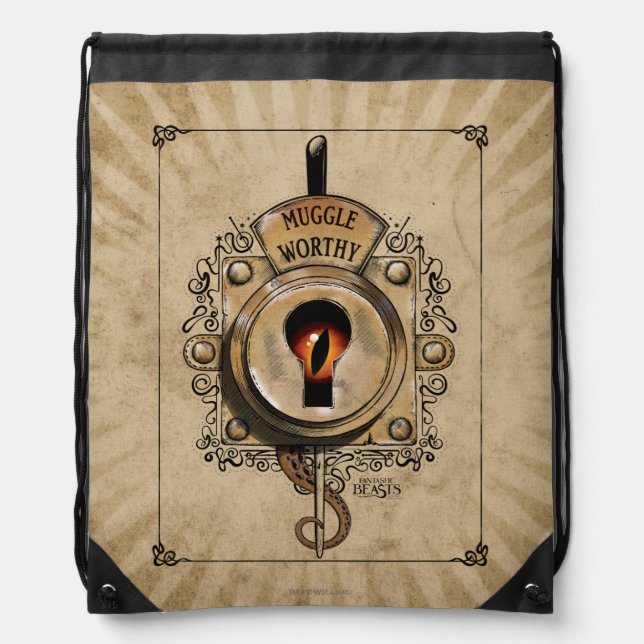 MUGGLE WORTHY™ Lock Drawstring Bag (Front)