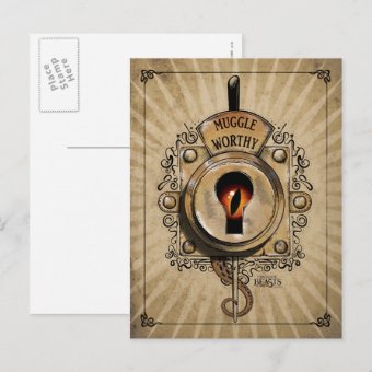 MUGGLE WORTHY™ Lock Postcard | Zazzle