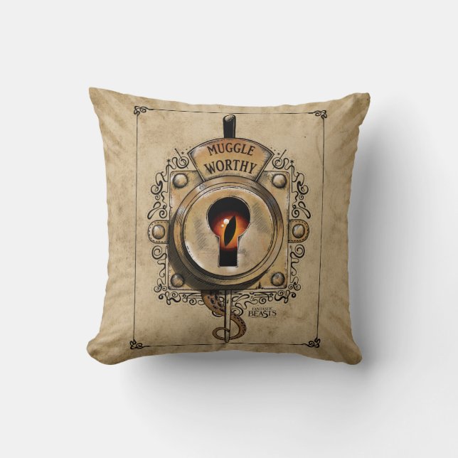 MUGGLE WORTHY™ Lock Throw Pillow (Front)