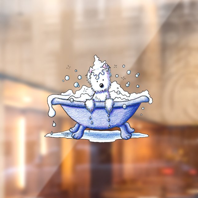 Muggles Westie Dog Bath Art Window Cling (Sheet 2)