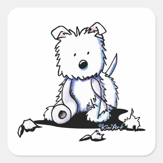 Muggles Westie TP Square Sticker (Front)