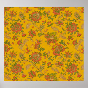 mughal art motifs and borders textile digital ethn poster