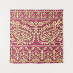 Mughal art work. indian traditional antique gold b tapestry