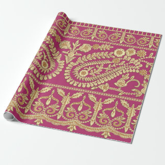 Mughal art work. indian traditional antique gold b wrapping paper