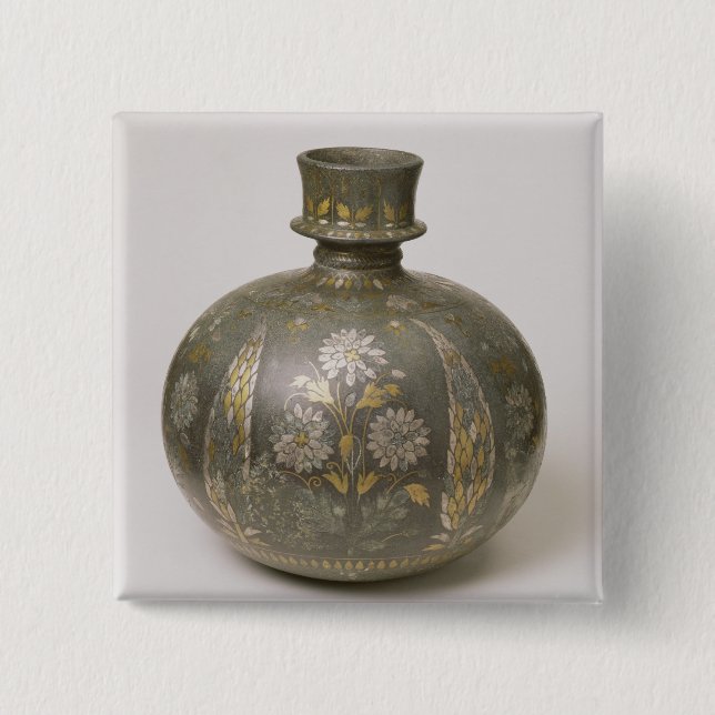 Mughal Flask (metalwork) Pinback Button (Front)