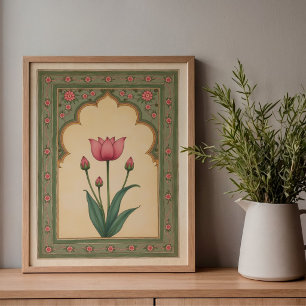 Mughal Floral Arch Indian Wall Art Print