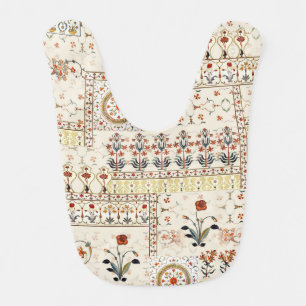 Mughal Floral Paisley: Ethnic Digital Elegance. Baby Bib