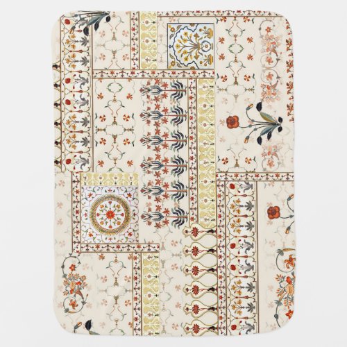 Mughal Floral Paisley Ethnic Digital Elegance Baby Blanket