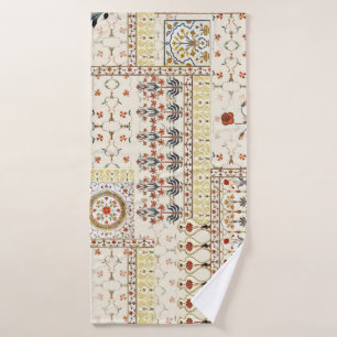 Mughal Floral Paisley: Ethnic Digital Elegance. Bath Towel